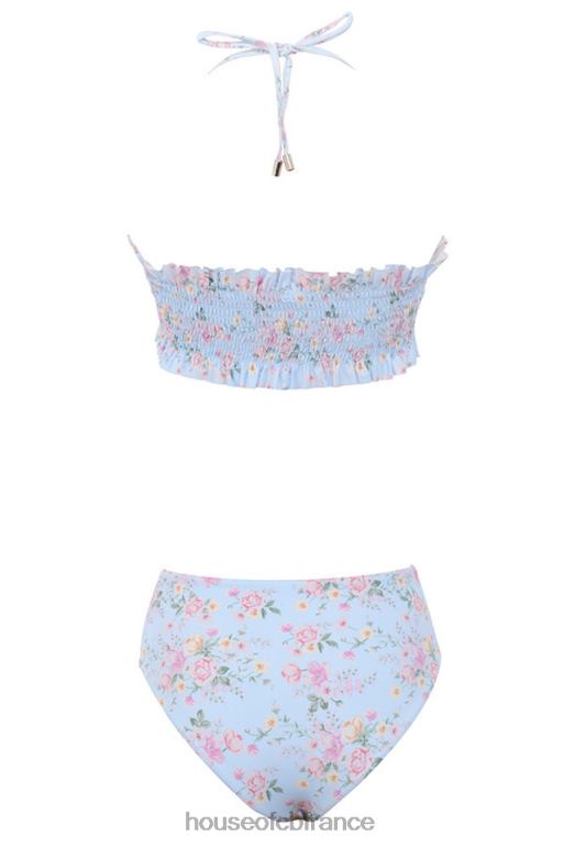 House of CB bikini froncé à imprimé floral bleu perdita N888H1246 vêtements