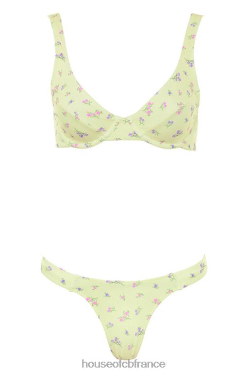 House of CB bikini à imprimé floral citron Mariposa N888H1247 vêtements