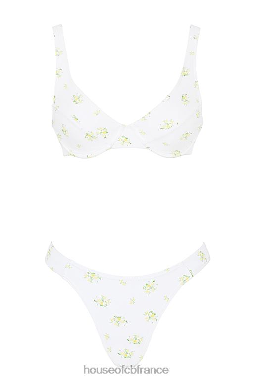 House of CB bikini à imprimé floral ivoire mariposa N888H1239 vêtements