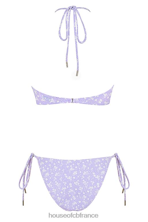 House of CB bikini triangle inversé lira à imprimé floral lilas N888H1240 vêtements