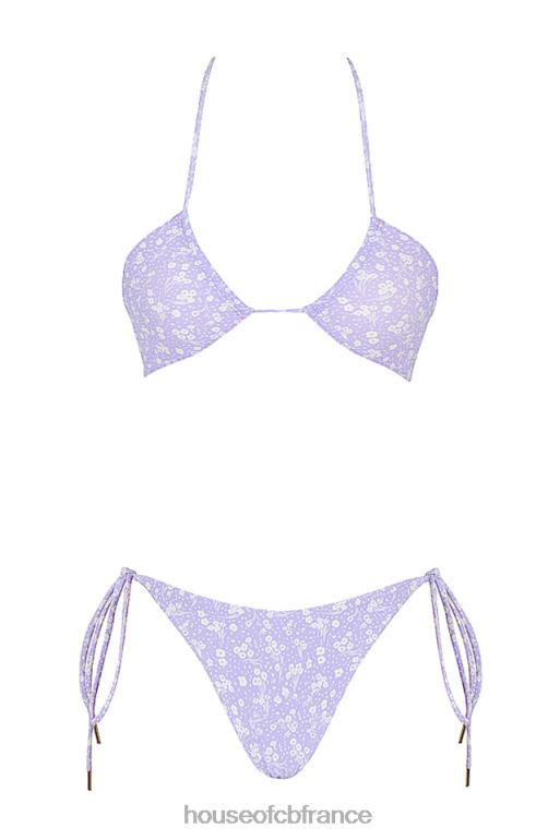 House of CB bikini triangle inversé lira à imprimé floral lilas N888H1240 vêtements
