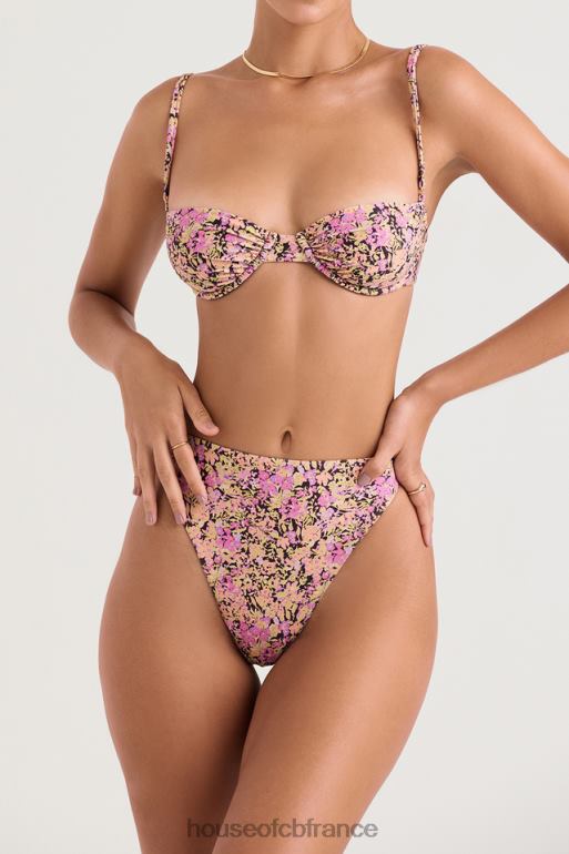 House of CB haut de bikini à armatures fleuri olive monaco N888H1230 vêtements