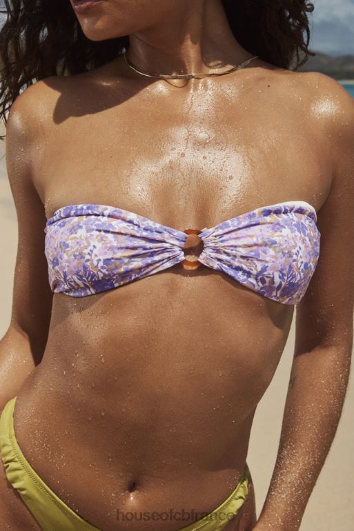 House of CB haut de bikini bandeau à fleurs violet Medea N888H1204 vêtements
