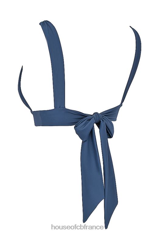 House of CB haut de bikini bleu profond noué au dos seychelles N888H1177 vêtements