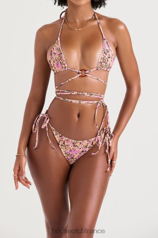 House of CB haut de bikini dos nu réversible à fleurs Naxos N888H1193 vêtements