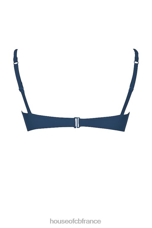 House of CB haut de bikini froncé bleu profond cassis N888H1175 vêtements