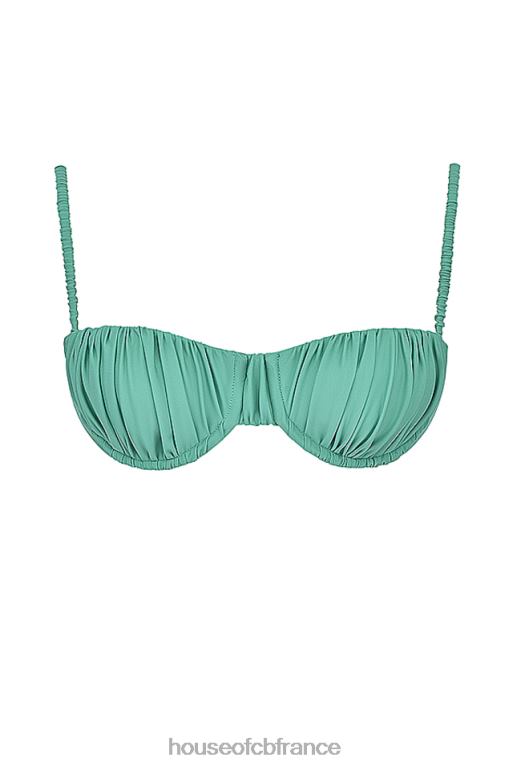 House of CB haut de bikini froncé à l\'eucalyptus cassis N888H1189 vêtements