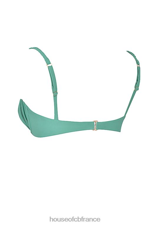House of CB haut de bikini froncé à l\'eucalyptus cassis N888H1189 vêtements