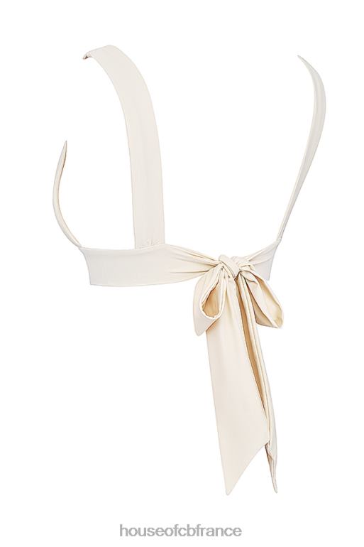 House of CB haut de bikini noué au dos vanille des Seychelles N888H1170 vêtements