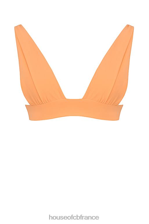 House of CB haut de bikini seychelles orange clair noué au dos N888H1166 vêtements