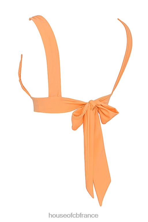 House of CB haut de bikini seychelles orange clair noué au dos N888H1166 vêtements