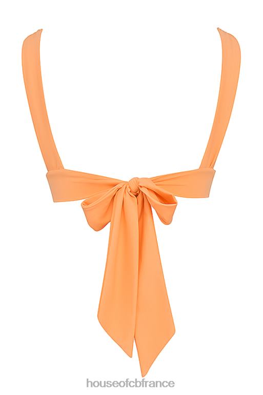 House of CB haut de bikini seychelles orange clair noué au dos N888H1166 vêtements