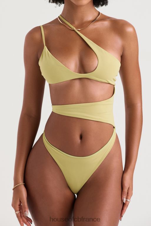 House of CB Lafayette - Maillot de bain asymétrique à découpes olive N888H1220 vêtements