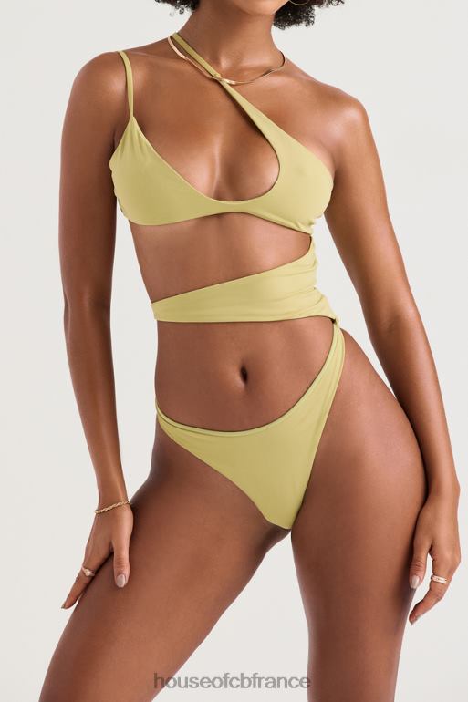 House of CB Lafayette - Maillot de bain asymétrique à découpes olive N888H1220 vêtements