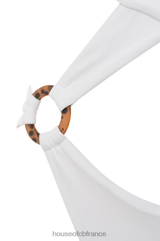 House of CB Maillot de bain une pièce croisé dos nu blanc savannah N888H1244 vêtements