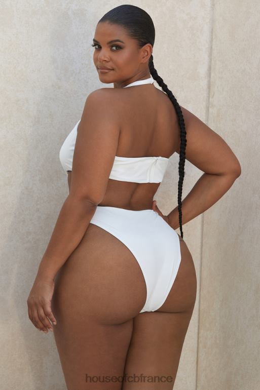 House of CB Maillot de bain une pièce croisé dos nu blanc savannah N888H1244 vêtements