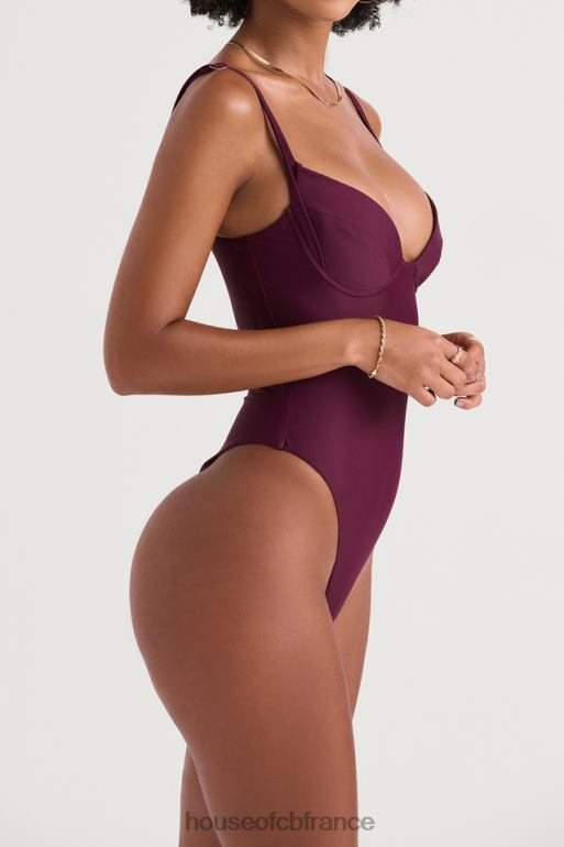 House of CB maillot de bain à armatures barcelona prune N888H1202 vêtements