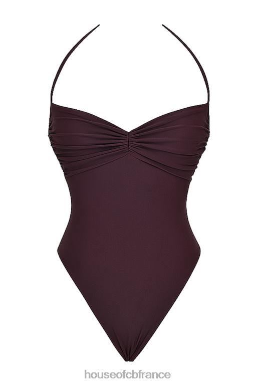 House of CB maillot de bain froncé aruba cacao N888H1180 vêtements