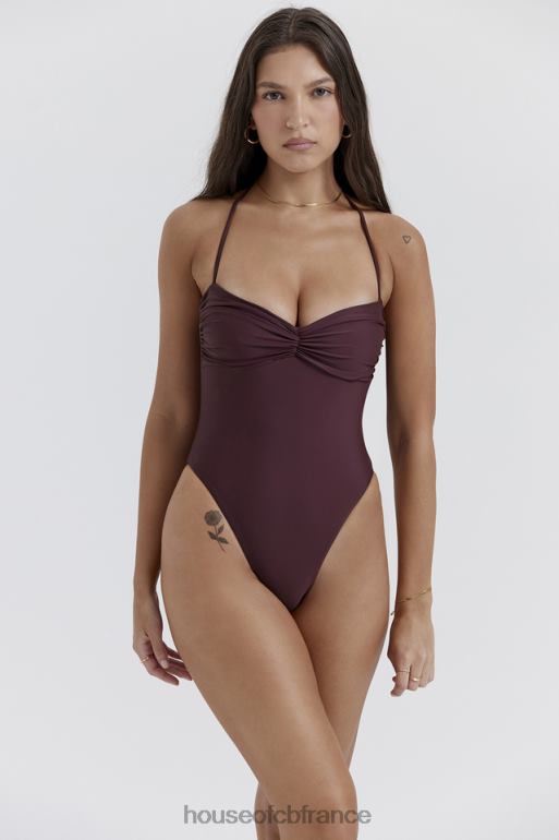 House of CB maillot de bain froncé aruba cacao N888H1180 vêtements