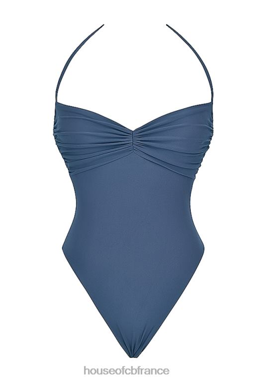 House of CB maillot de bain froncé bleu profond Aruba N888H1188 vêtements