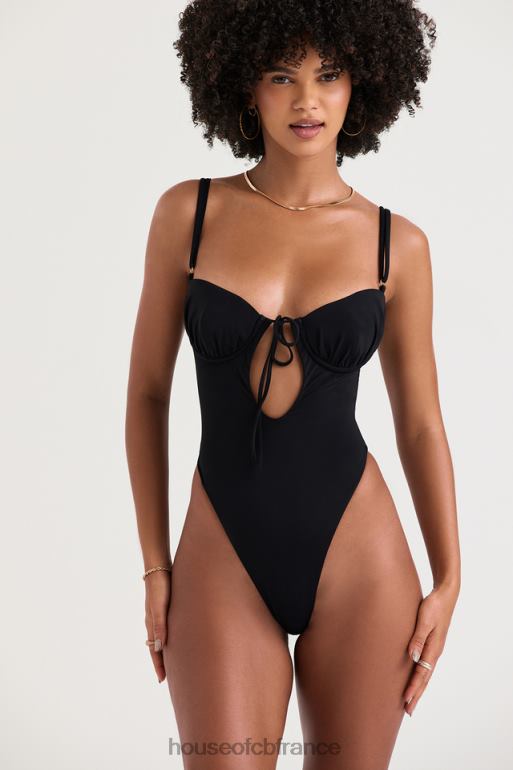 House of CB maillot de bain noir découpé cannes N888H1210 vêtements