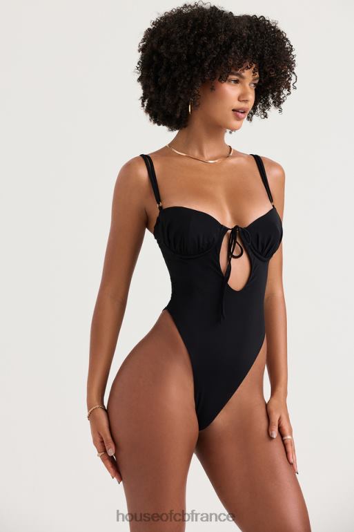 House of CB maillot de bain noir découpé cannes N888H1210 vêtements