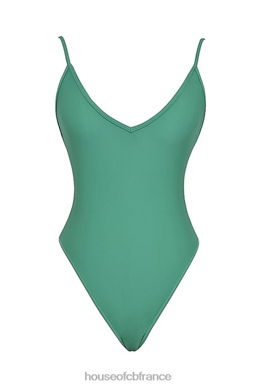 House of CB maillot de bain une pièce plongeant eucalyptus de Rhodes N888H1174 vêtements