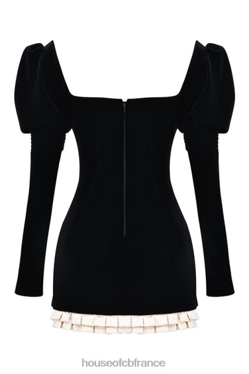 House of CB Azaria - Mini-robe noire et crème vintage N888H132 vêtements