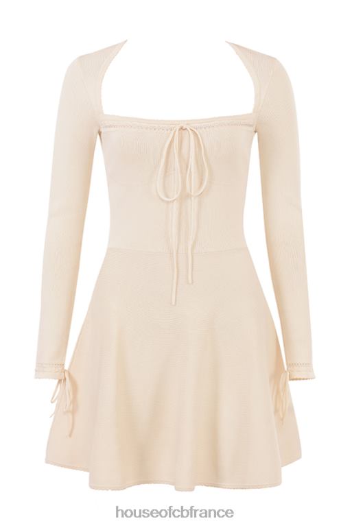House of CB Caprice - Robe courte en maille délicate crème N888H298 vêtements