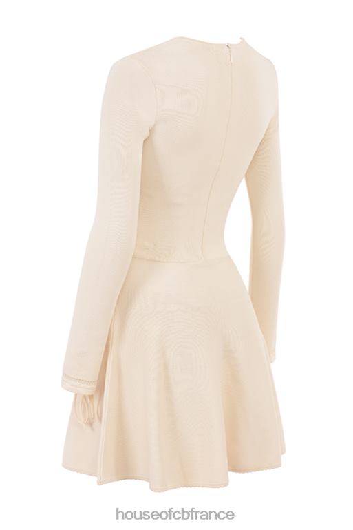 House of CB Caprice - Robe courte en maille délicate crème N888H298 vêtements