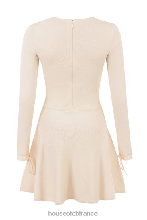 House of CB Caprice - Robe courte en maille délicate crème N888H298 vêtements