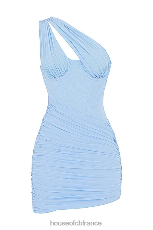 House of CB Clementine - Robe courte bleue à découpes N888H542 vêtements