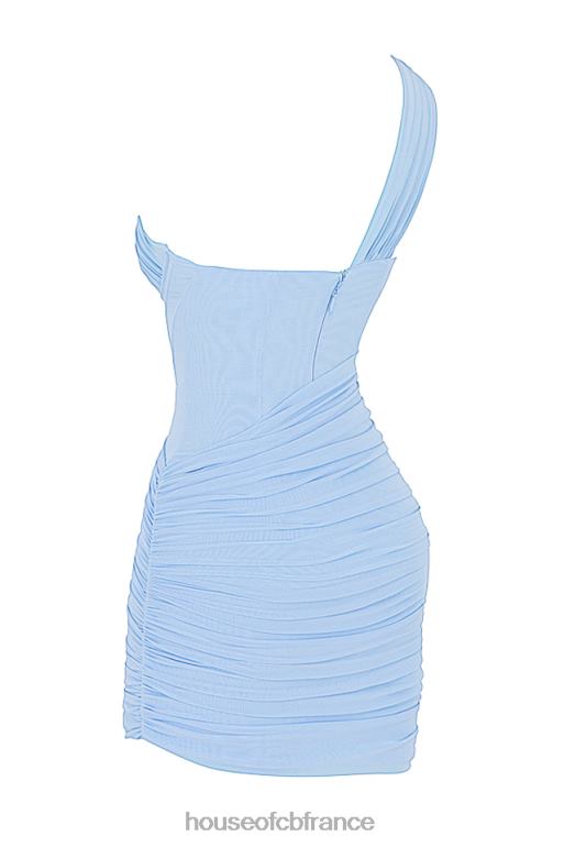 House of CB Clementine - Robe courte bleue à découpes N888H542 vêtements