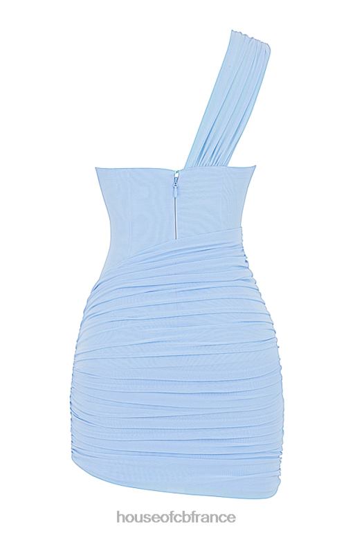 House of CB Clementine - Robe courte bleue à découpes N888H542 vêtements
