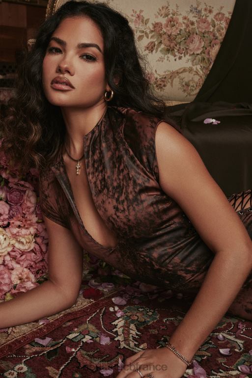 House of CB Daphné - Robe courte à lacets en cuivre antique N888H363 vêtements