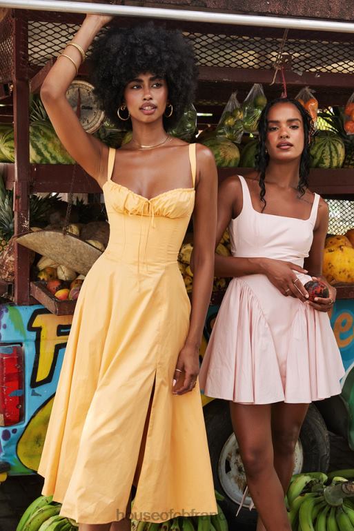 House of CB Florianne - Robe courte douce avec nœud pêche N888H178 vêtements