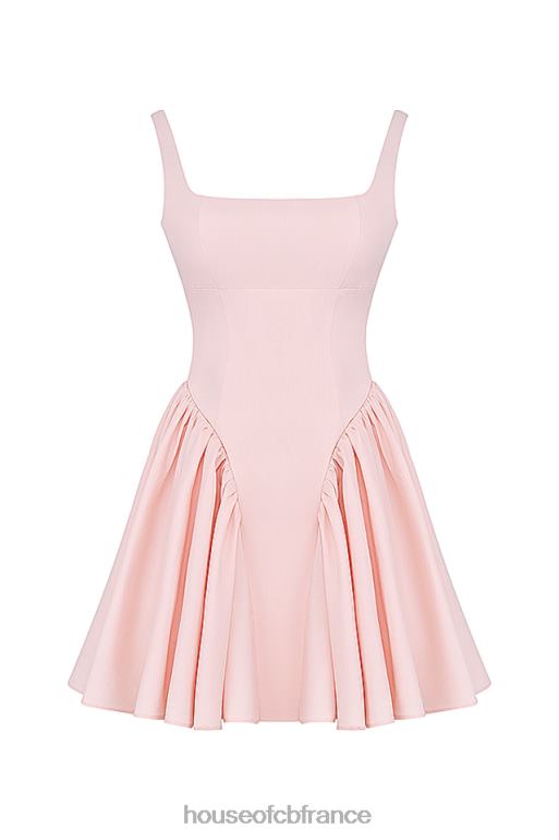 House of CB Florianne - Robe courte douce avec nœud pêche N888H178 vêtements