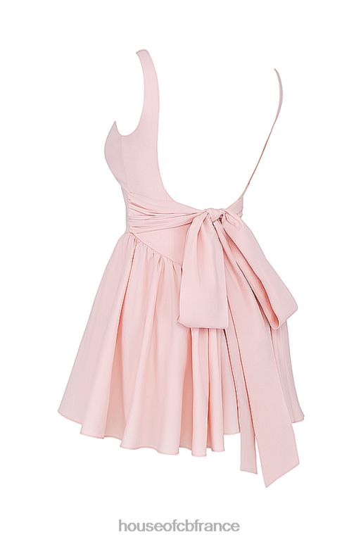 House of CB Florianne - Robe courte douce avec nœud pêche N888H178 vêtements