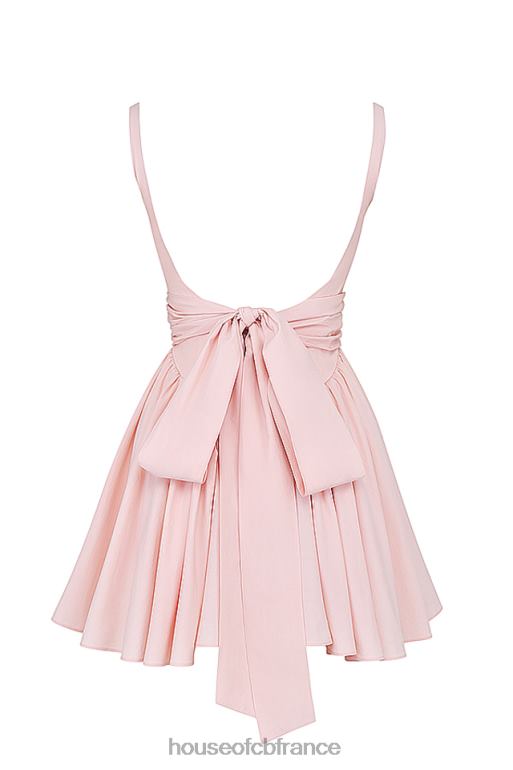 House of CB Florianne - Robe courte douce avec nœud pêche N888H178 vêtements