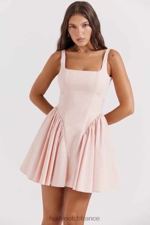House of CB Florianne - Robe courte douce avec nœud pêche N888H178 vêtements
