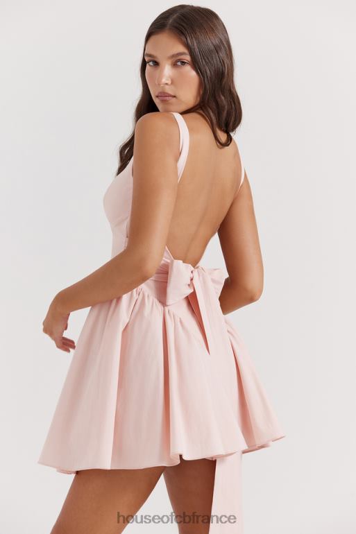 House of CB Florianne - Robe courte douce avec nœud pêche N888H178 vêtements