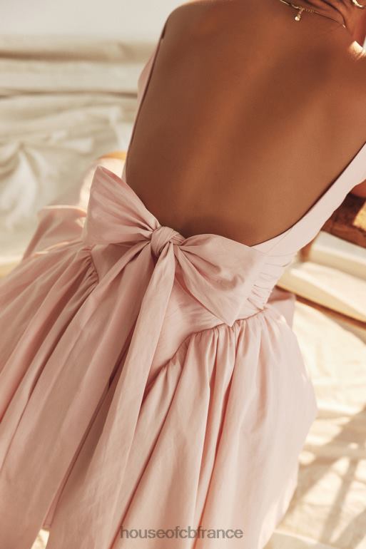 House of CB Florianne - Robe courte douce avec nœud pêche N888H178 vêtements