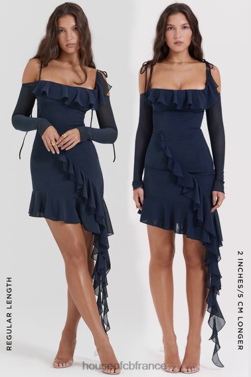 House of CB Kiki French Navy - Mini-robe à volants N888H162 vêtements