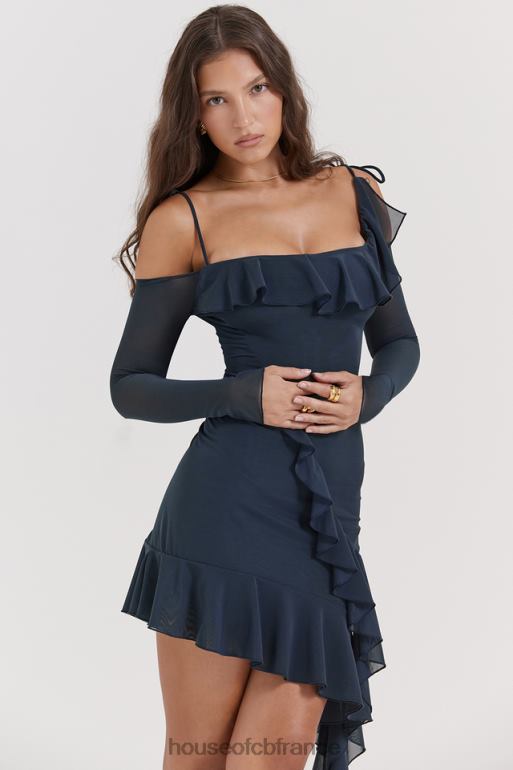 House of CB Kiki French Navy - Mini-robe à volants N888H162 vêtements