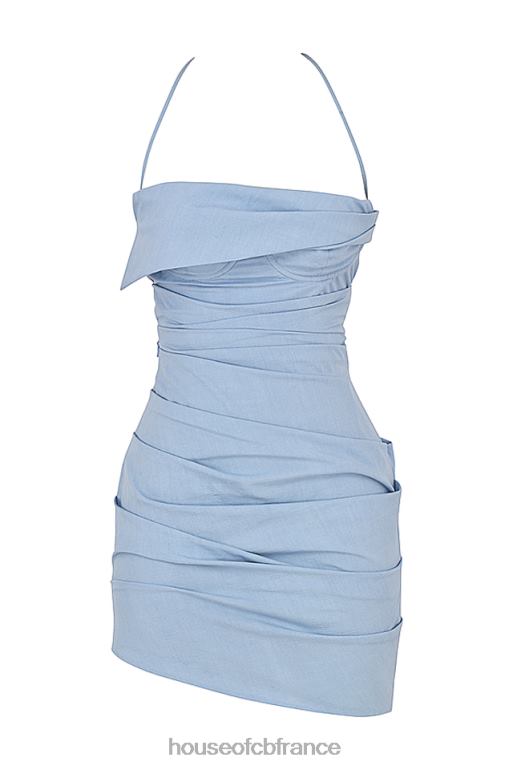 House of CB Lana - Robe courte dos nu bleu bébé à dos nu N888H549 vêtements