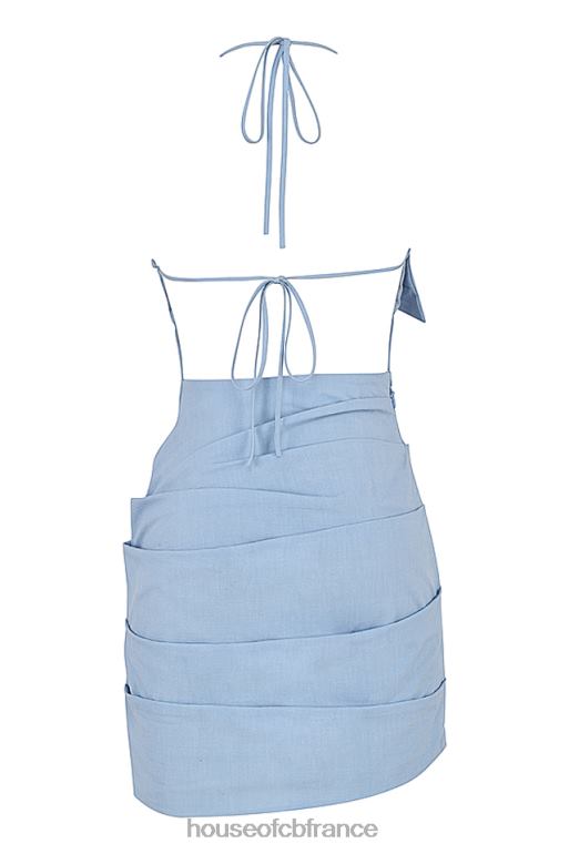 House of CB Lana - Robe courte dos nu bleu bébé à dos nu N888H549 vêtements