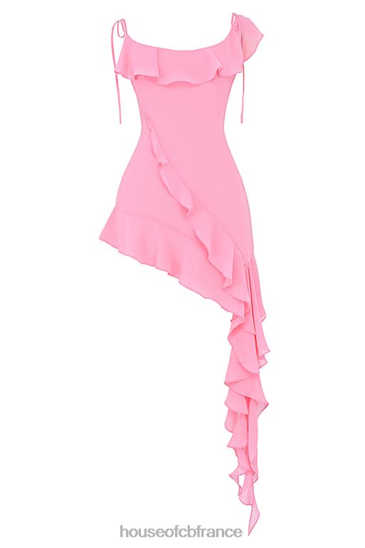 House of CB Marcia French - Robe courte rose à volants N888H195 vêtements