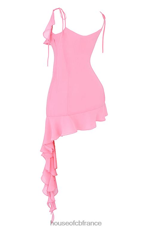 House of CB Marcia French - Robe courte rose à volants N888H195 vêtements