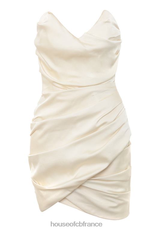 House of CB Robe courte drapée ivoire à fronces Emanuela N888H615 vêtements