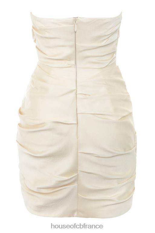 House of CB Robe courte drapée ivoire à fronces Emanuela N888H615 vêtements